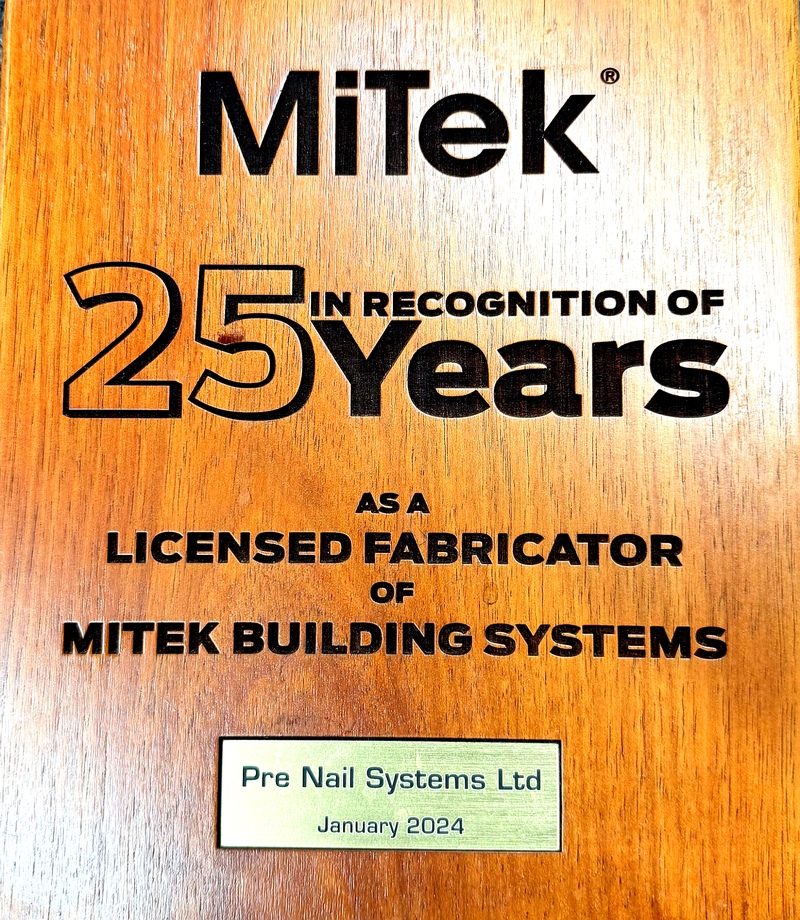 MiTek 25 Year Licensed Fabricator Plaque - Prenail Systems